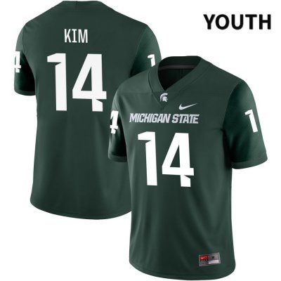 Youth Michigan State Spartans NCAA #14 Noah Kim Green NIL 2022 Authentic Nike Stitched College Football Jersey NE32E52ZV